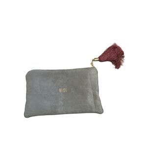 Sandra Smith Rise Handmade Queens Tassel Zip Makeup Toiletry Gray Clutch Bag
